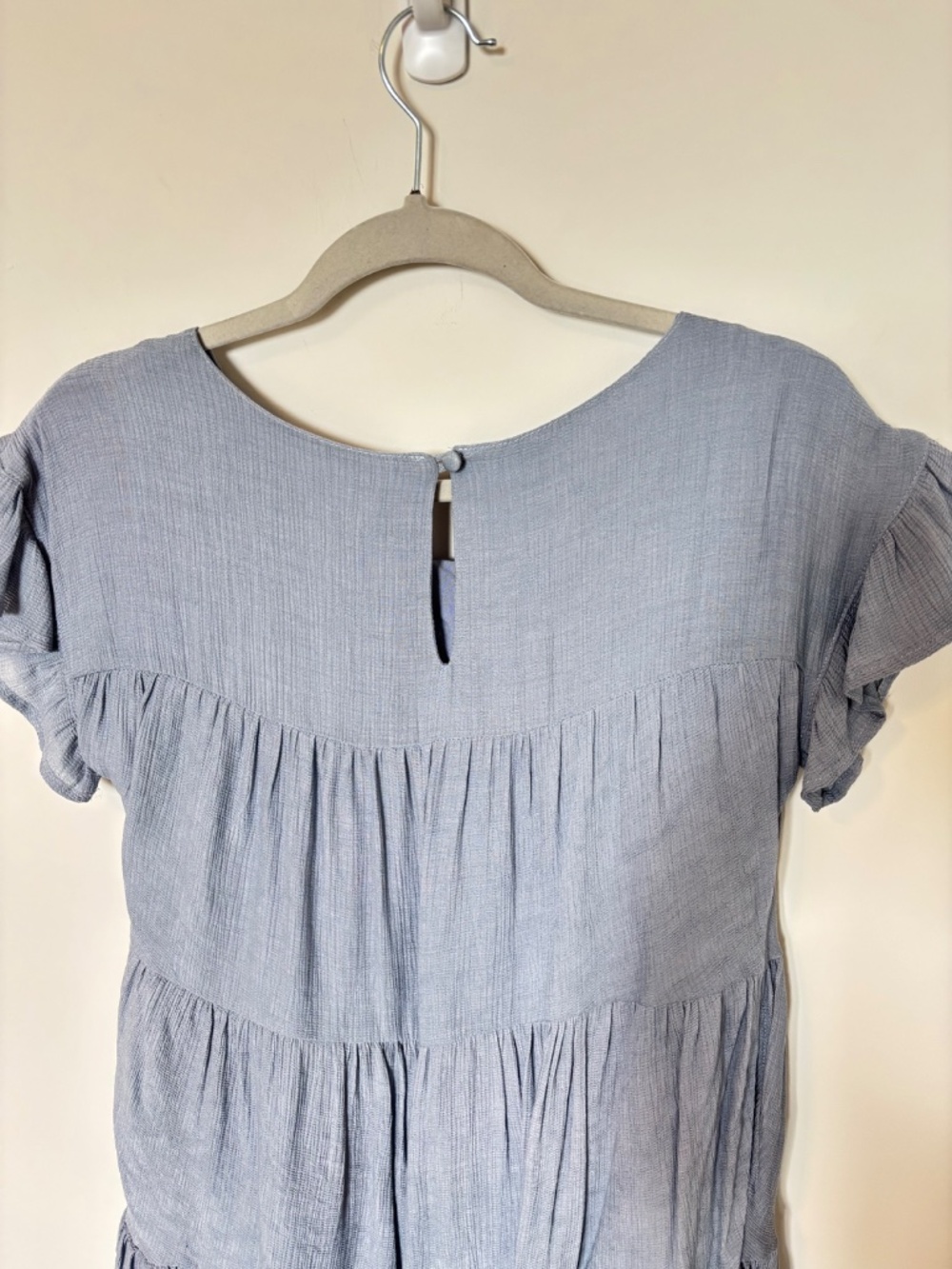Blu Ivy Dress Tiered Ruffle Short Sleeve Small Blue NWT - Picture 7 of 12
